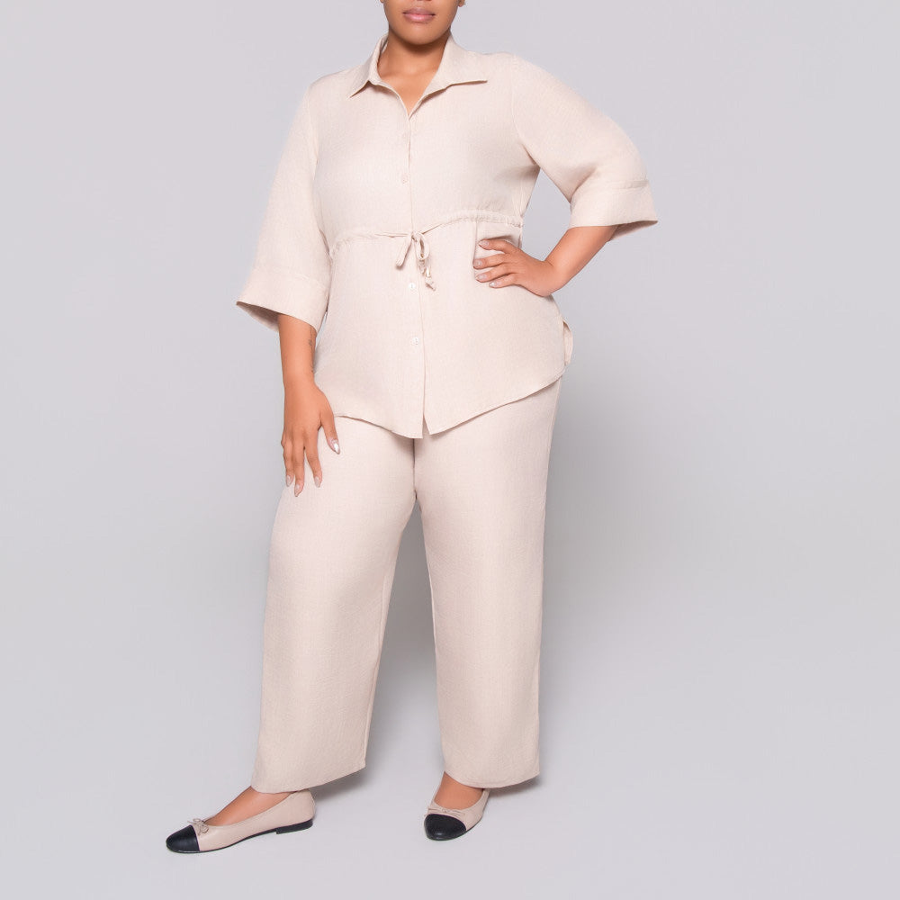 Plus Size Stone Drawcord Top
