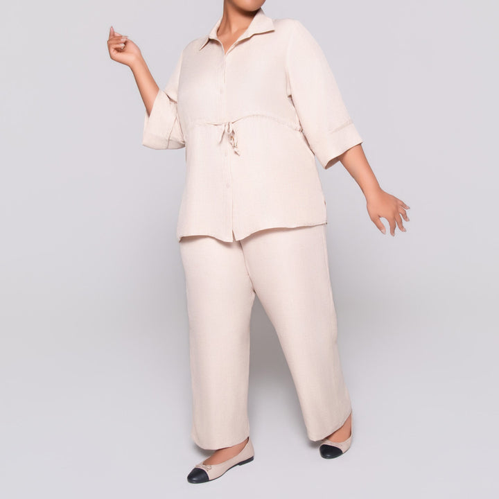 Plus Size Stone Drawcord Top