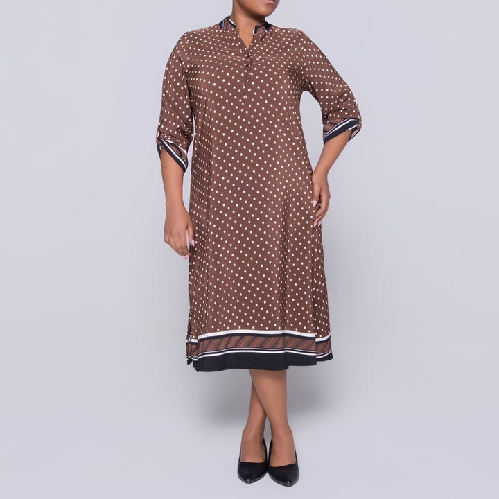 Plus Size Border Print Tunic