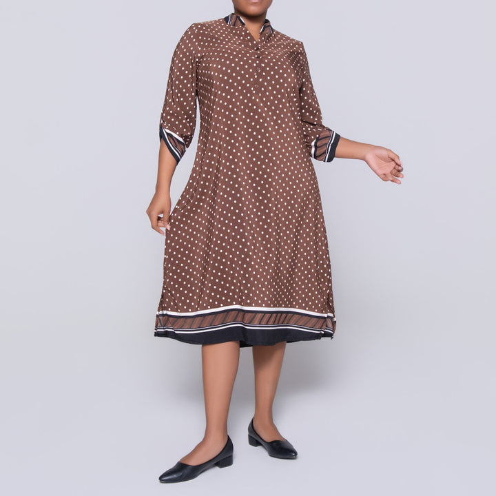 Plus Size Border Print Tunic