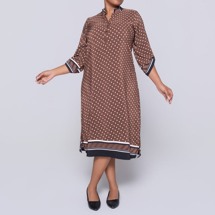 Plus Size Border Print Tunic