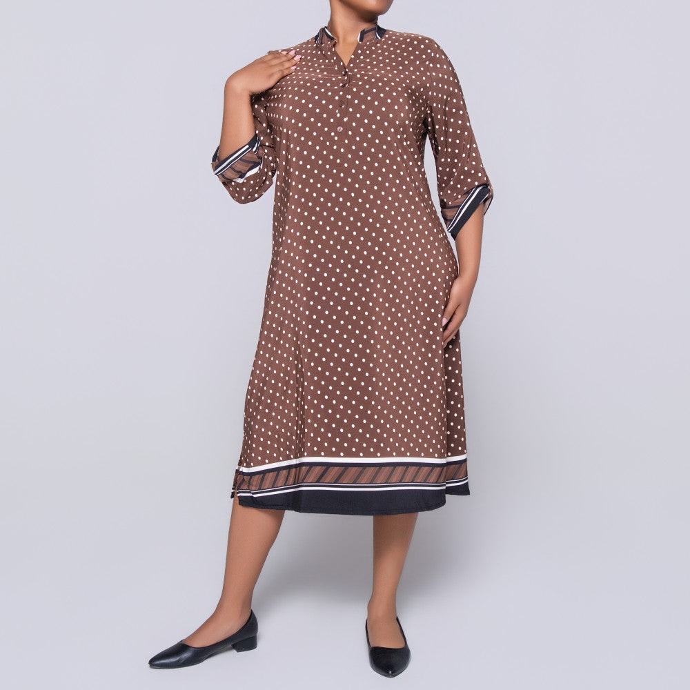 Plus Size Border Print Tunic