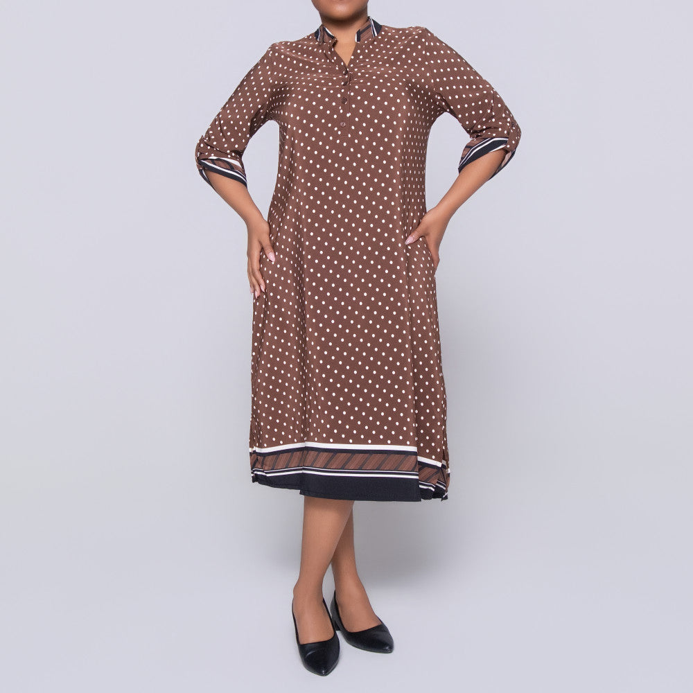 Plus Size Border Print Tunic