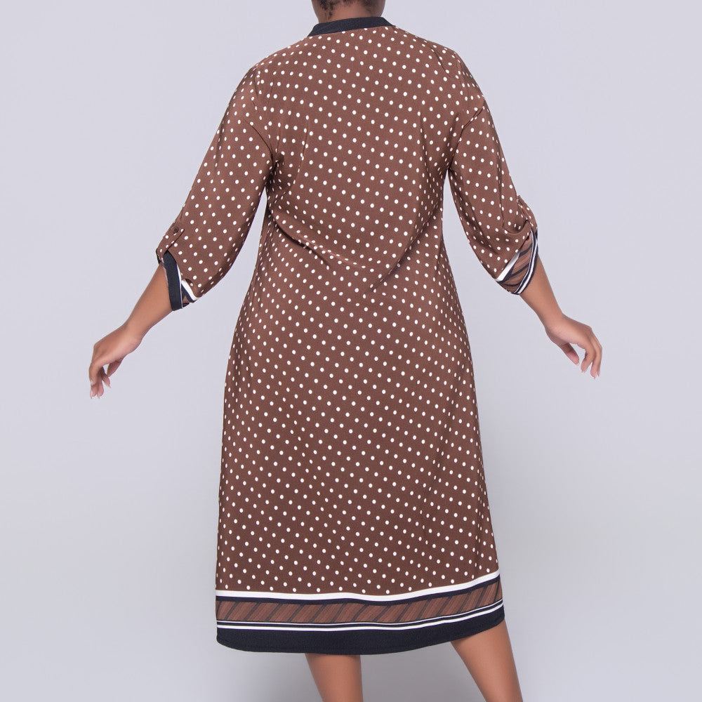 Plus Size Border Print Tunic
