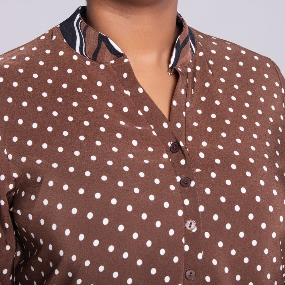 Plus Size Border Print Tunic