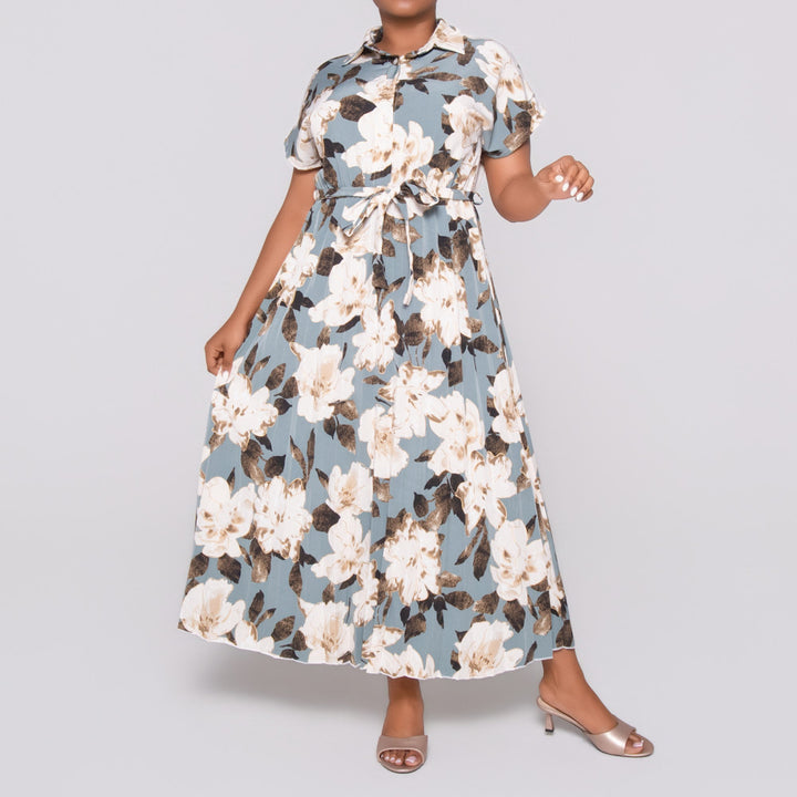 Plus Size Printed Foil Dress