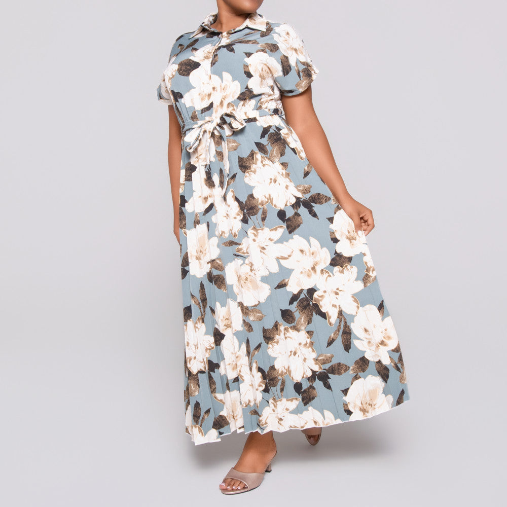 Plus Size Printed Foil Dress