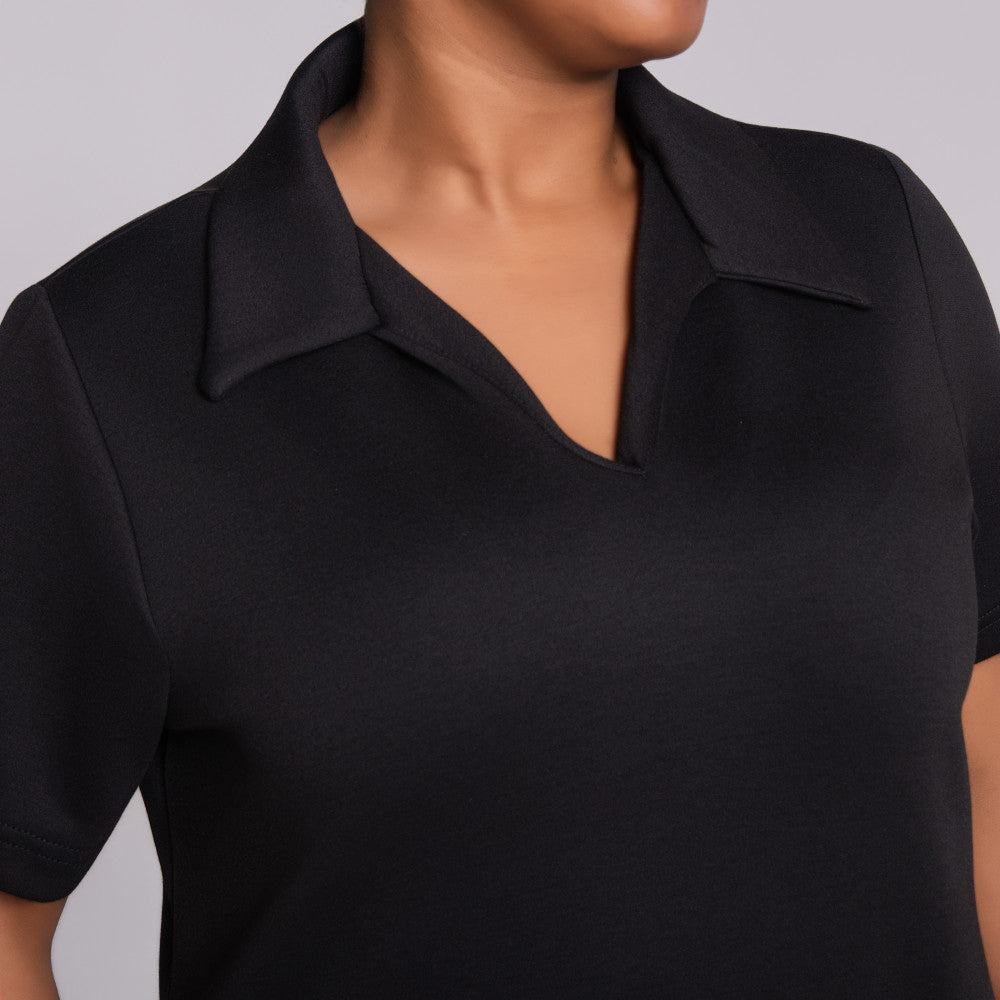 Plus Size Black Collar Top