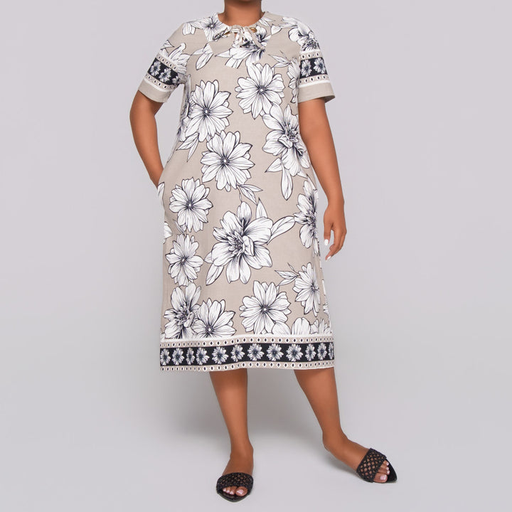 Plus Size Short Sleeve Printed Tunic