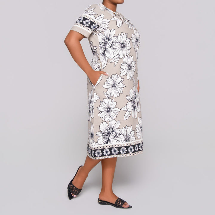 Plus Size Short Sleeve Printed Tunic