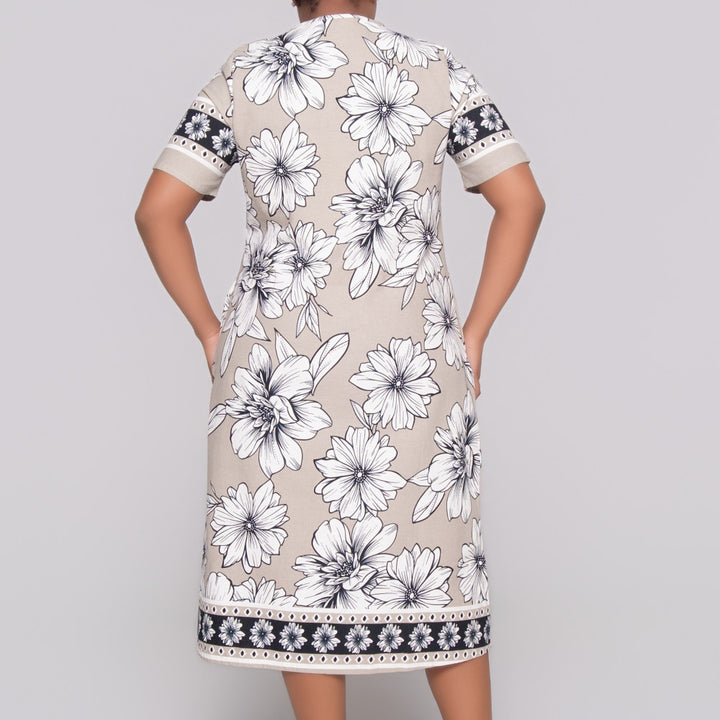 Plus Size Short Sleeve Printed Tunic