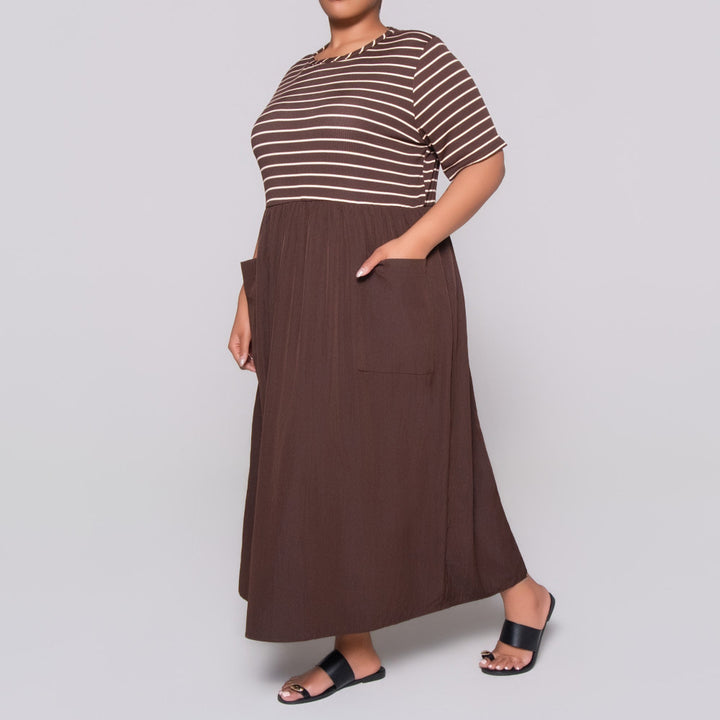 Plus Size Short Sleeve Teslon Dress