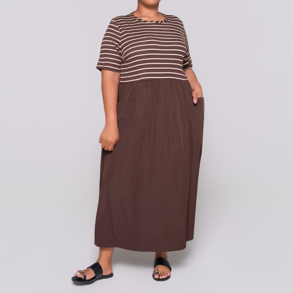 Plus Size Short Sleeve Teslon Dress
