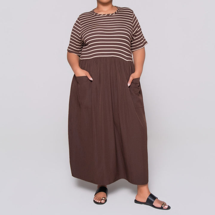 Plus Size Short Sleeve Teslon Dress