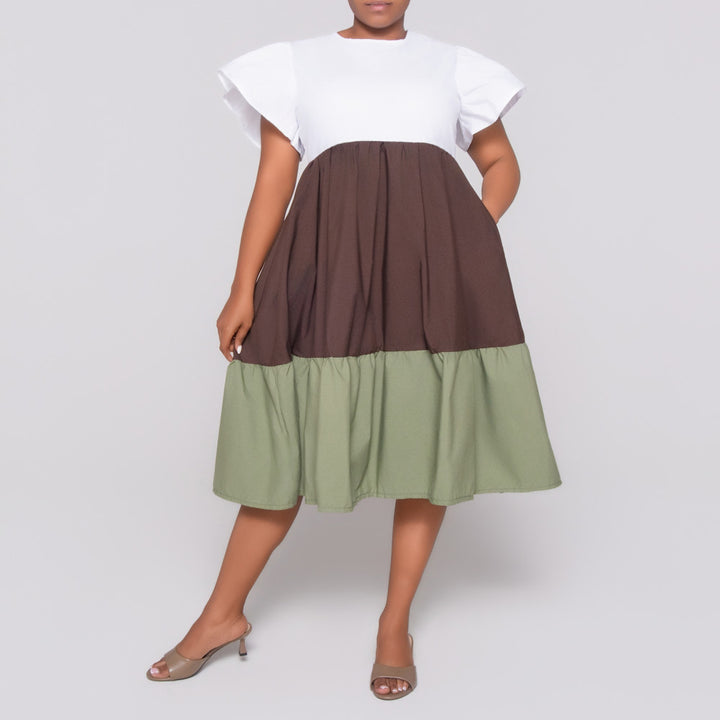 Plus Size Colour Block Tunic