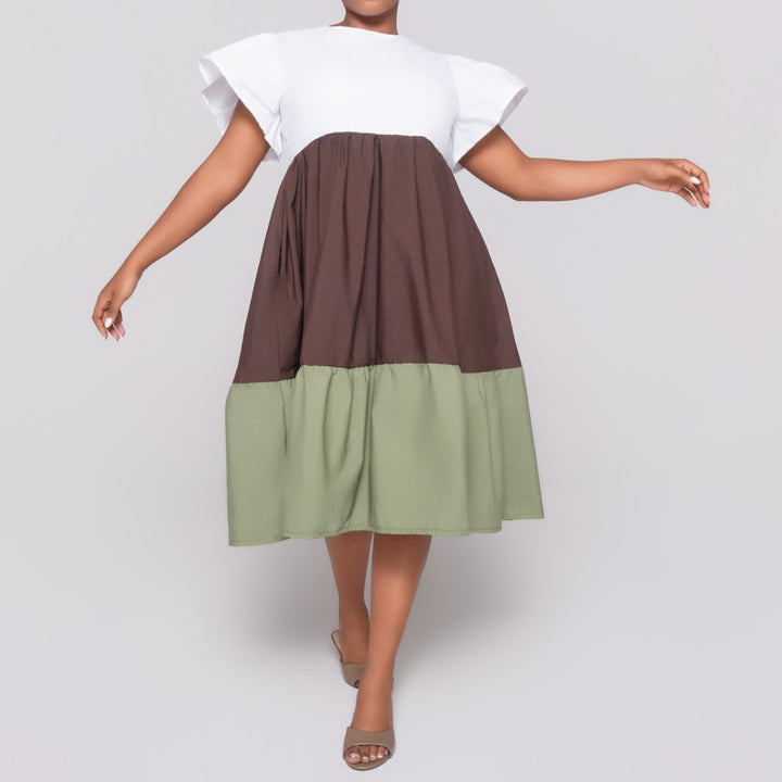 Plus Size Colour Block Tunic