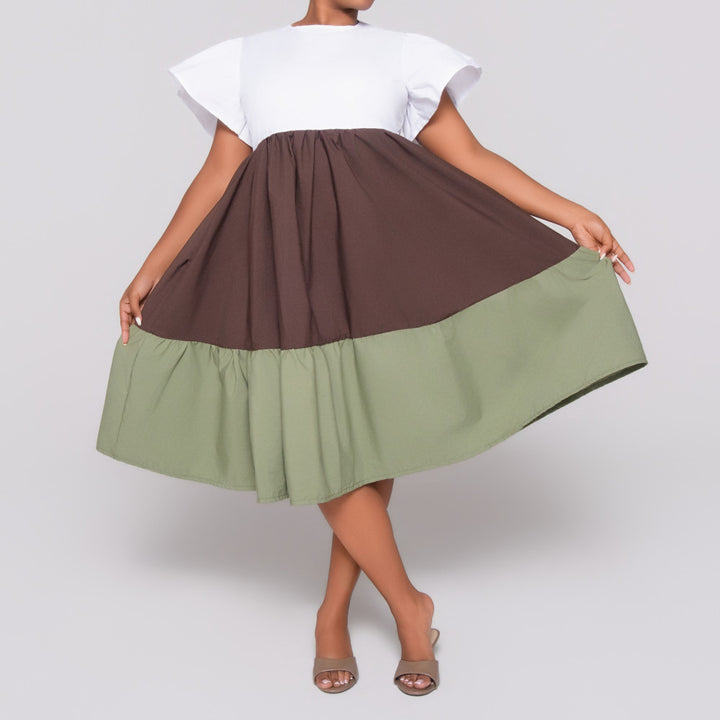 Plus Size Colour Block Tunic