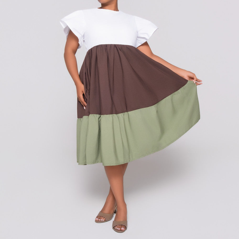 Plus Size Colour Block Tunic