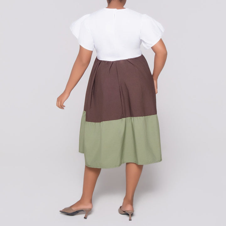 Plus Size Colour Block Tunic
