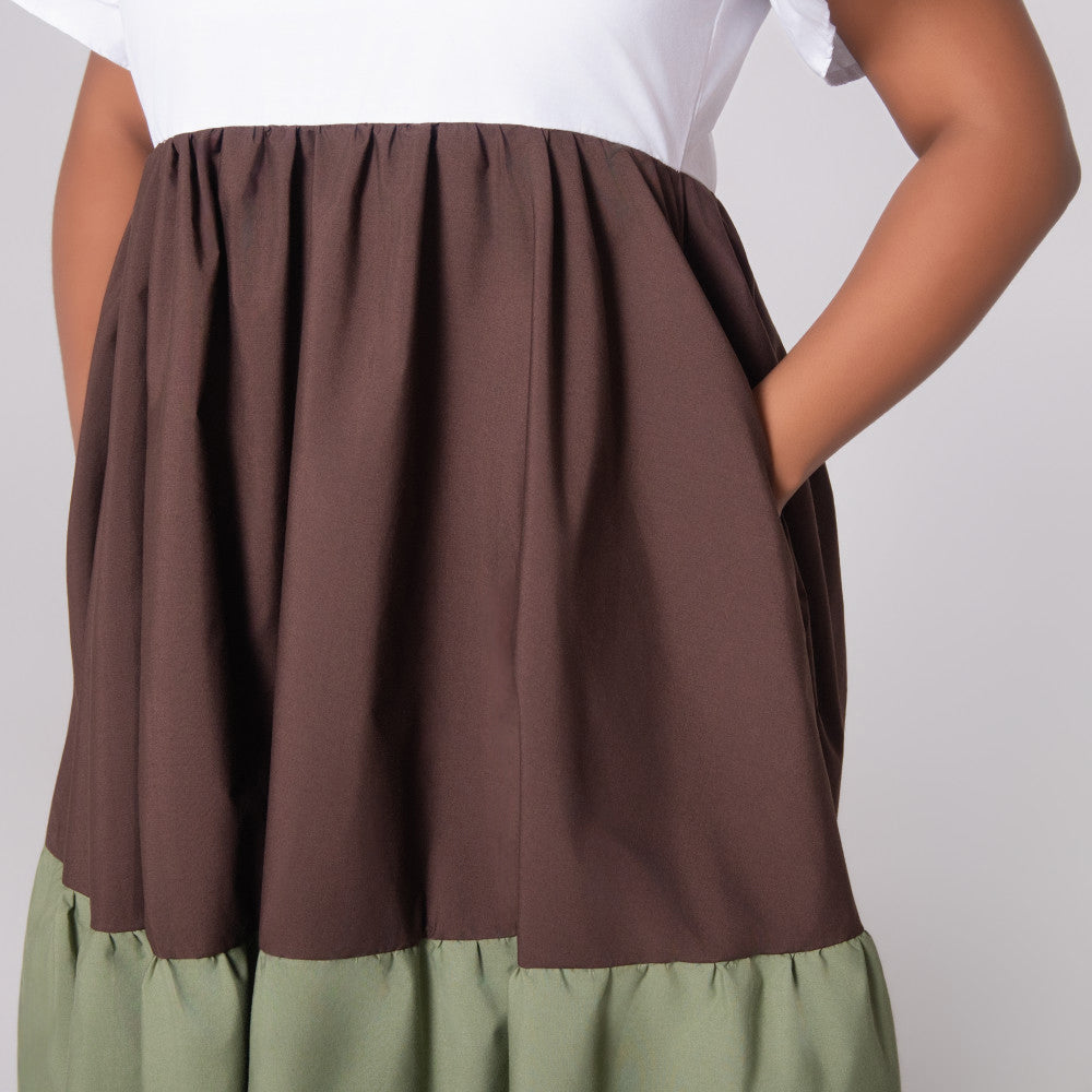 Plus Size Colour Block Tunic