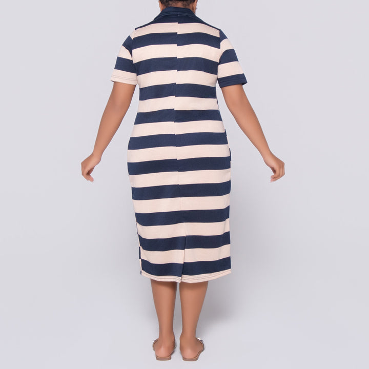 Plus Size Short Sleeve Striped  Tunic
