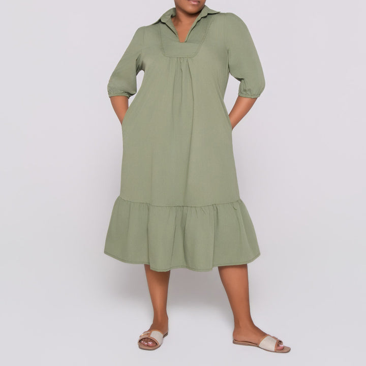 Plus Size Non- Stretch Poplin Tunic