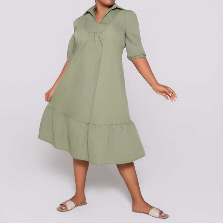 Plus Size Non- Stretch Poplin Tunic