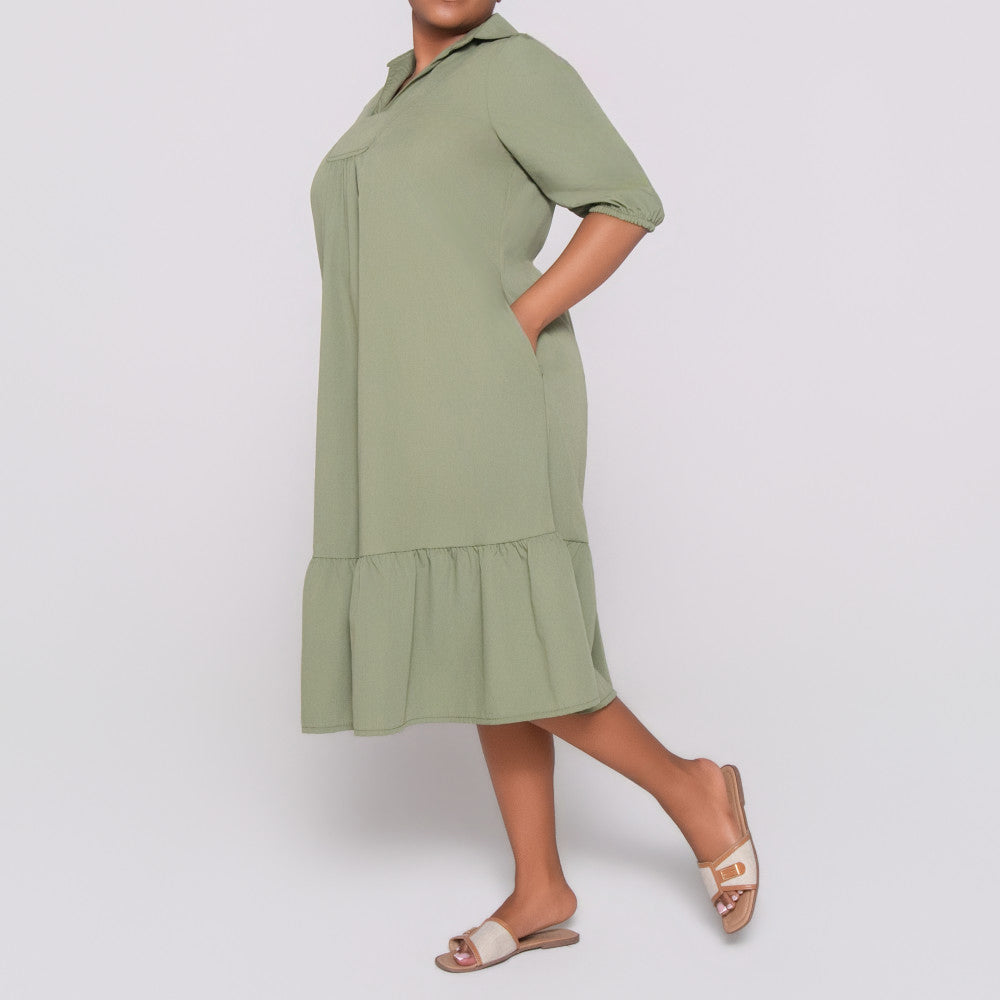 Plus Size Non- Stretch Poplin Tunic