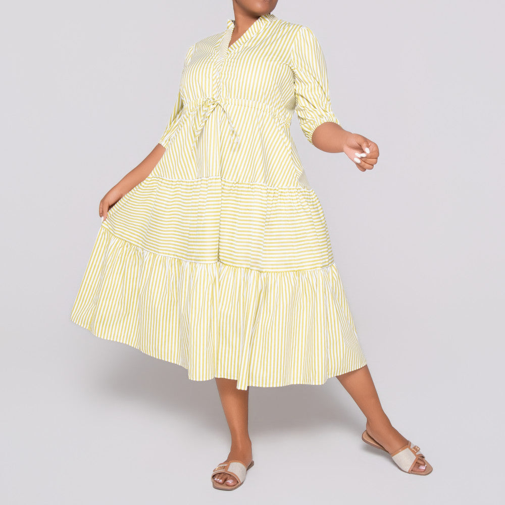 Plus Size Striped Pista Tunic