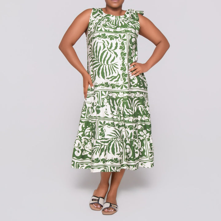 Plus Size Sleeveless Printed Dress