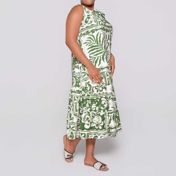 Plus Size Sleeveless Printed Dress