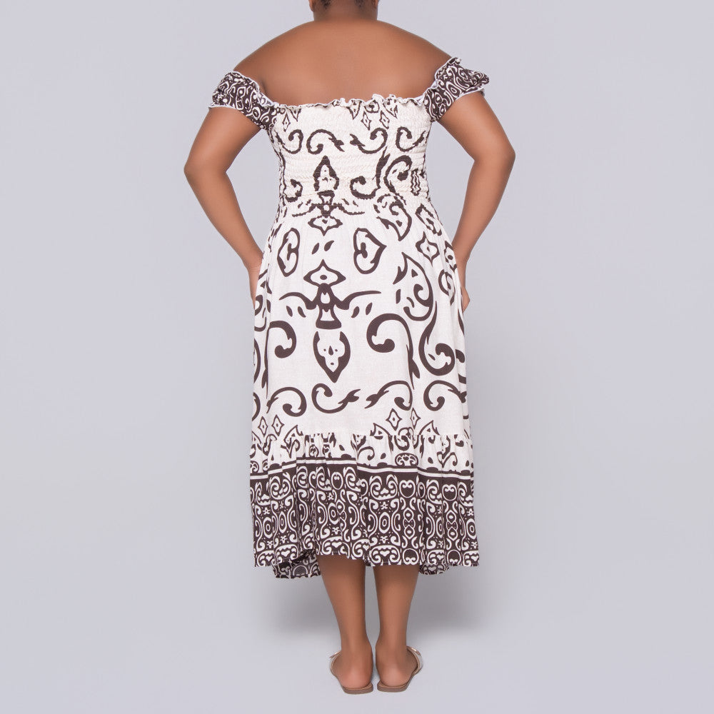 Plus Size Printed Viscose Tiered Dress