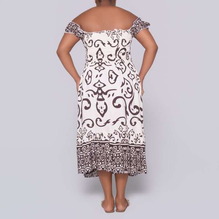 Plus Size Printed Viscose Tiered Dress