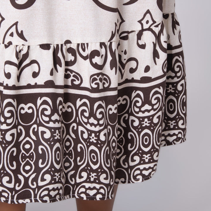 Plus Size Printed Viscose Tiered Dress