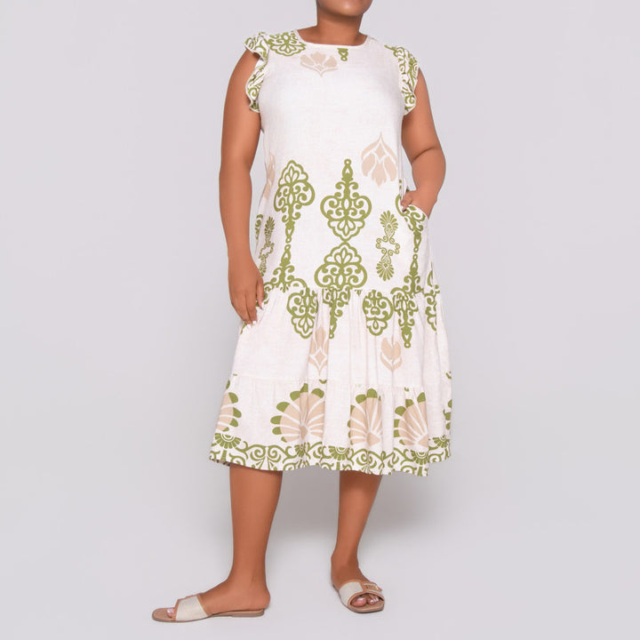 Plus Size Border Print Tunic