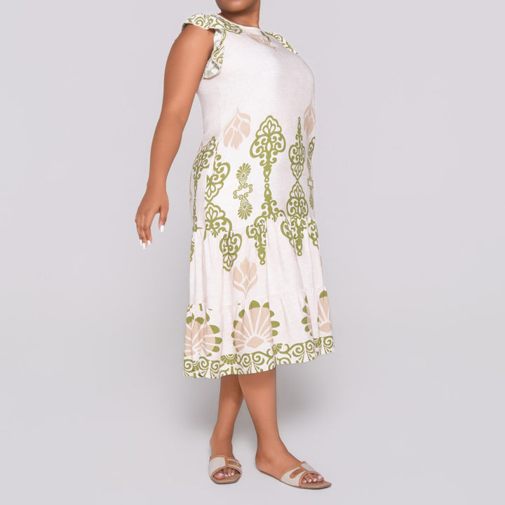 Plus Size Border Print Tunic
