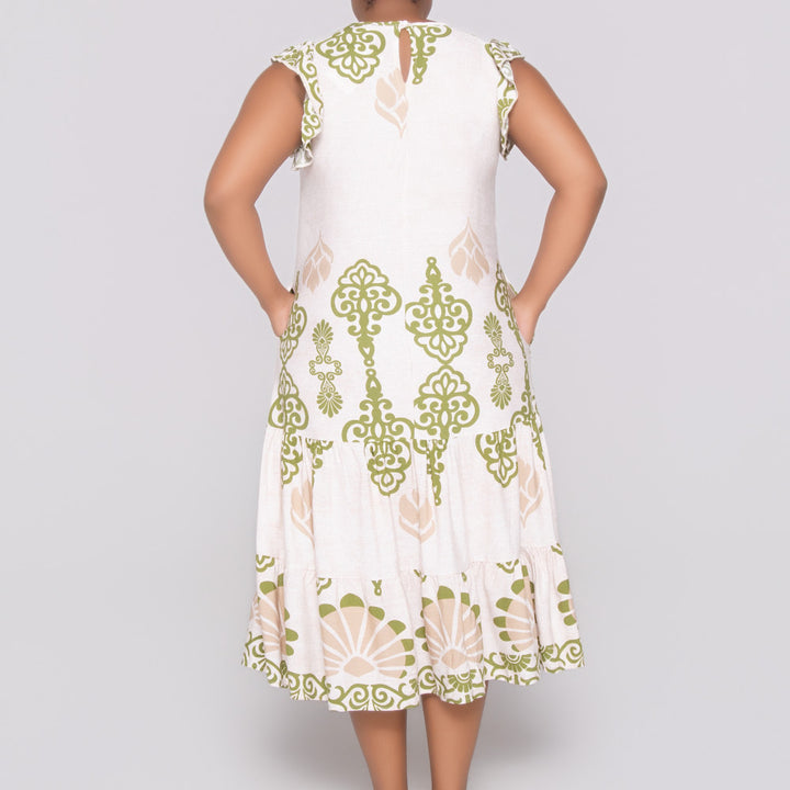 Plus Size Border Print Tunic