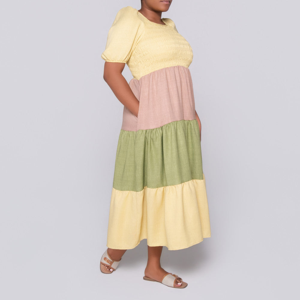 Plus Size Colour Block Dress
