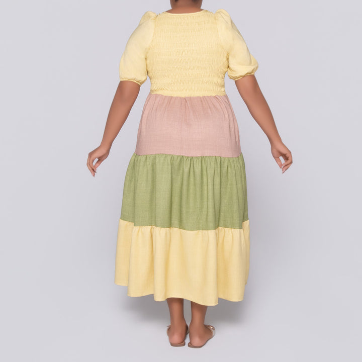 Plus Size Colour Block Dress