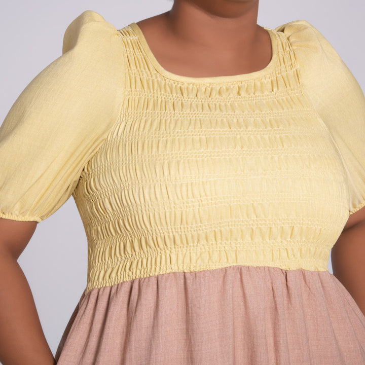 Plus Size Colour Block Dress