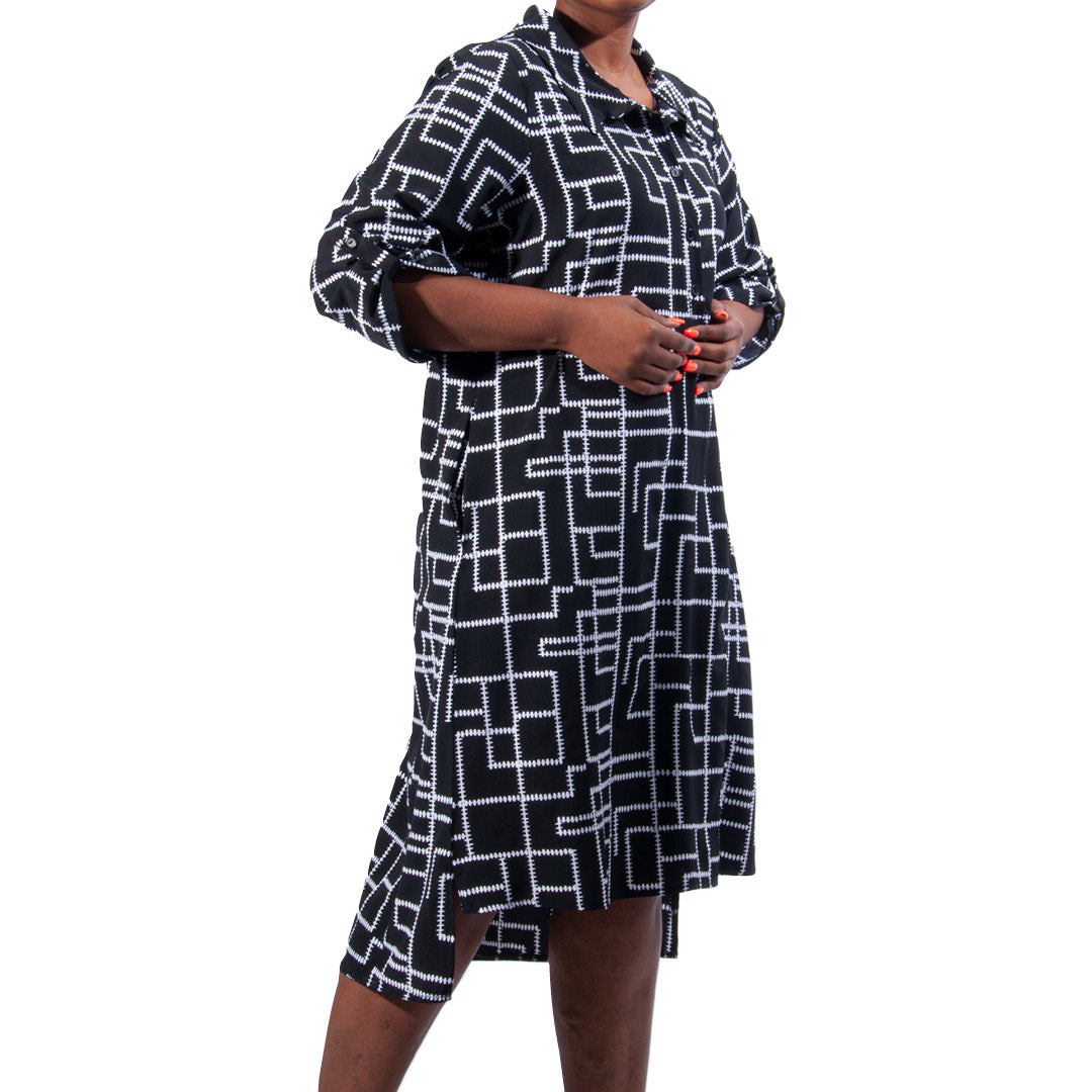 Plus Size Printed Polyspan Tunic