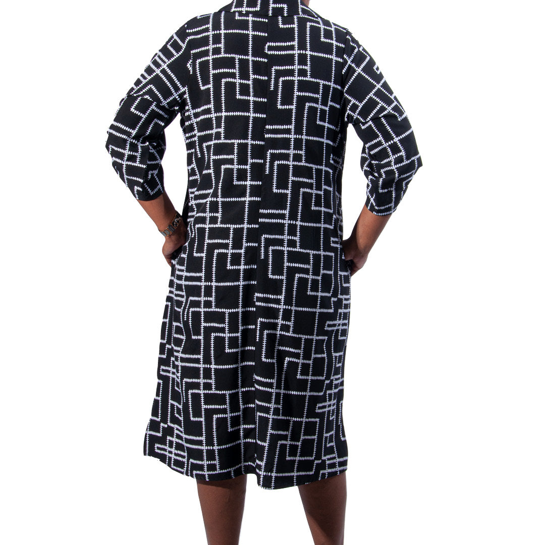 Plus Size Printed Polyspan Tunic