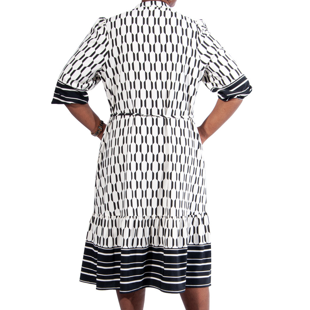 Plus Size Border Print Tunic