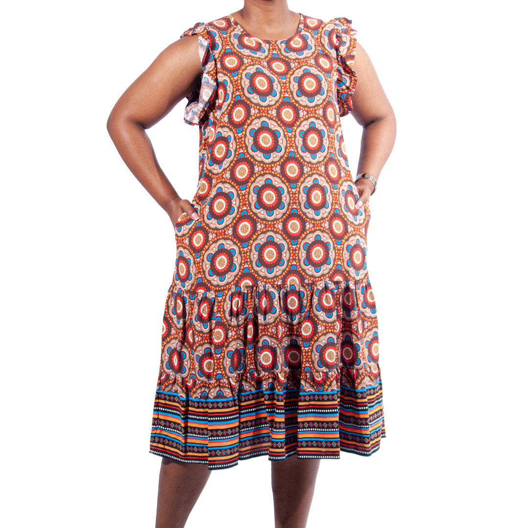 Plus Size Short Sleeve Printed Tunic