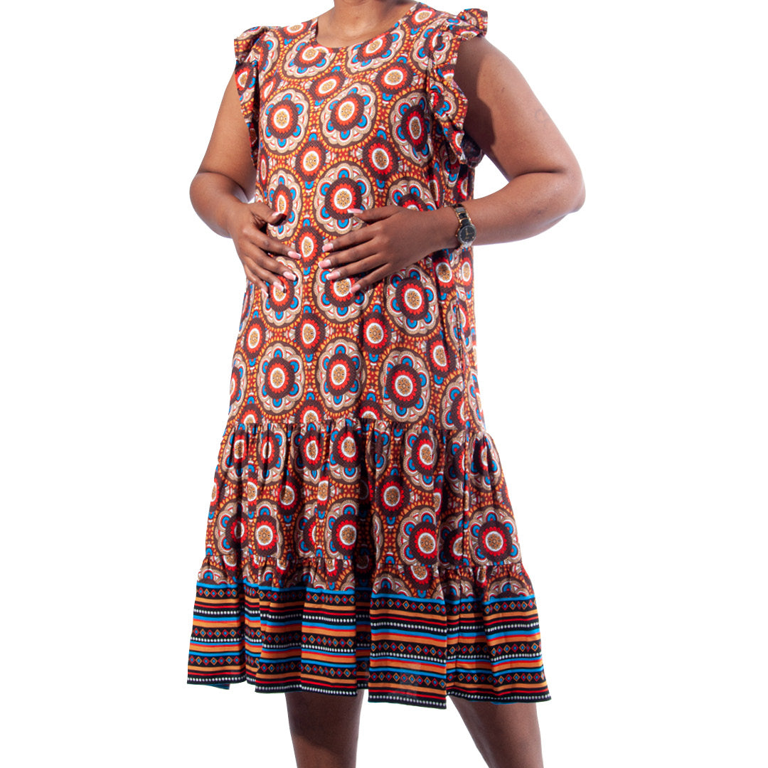 Plus Size Short Sleeve Printed Tunic