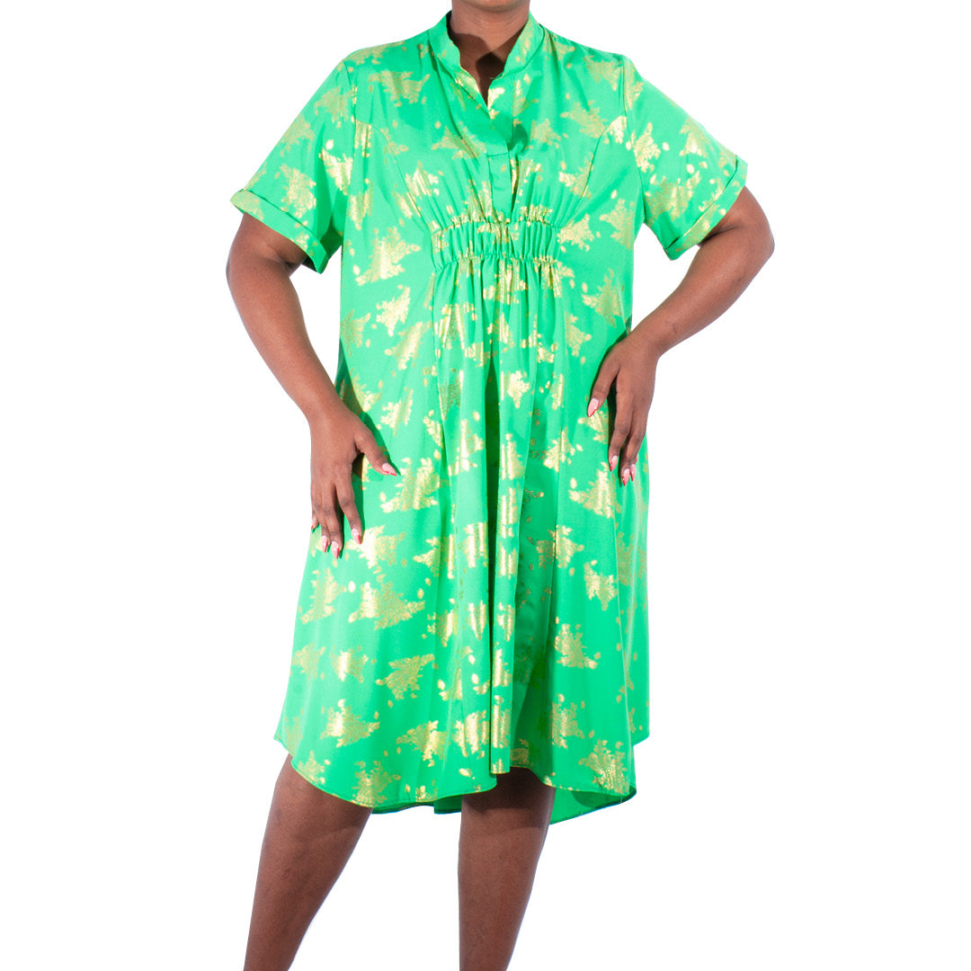 Plus Size Foil Print Tunic