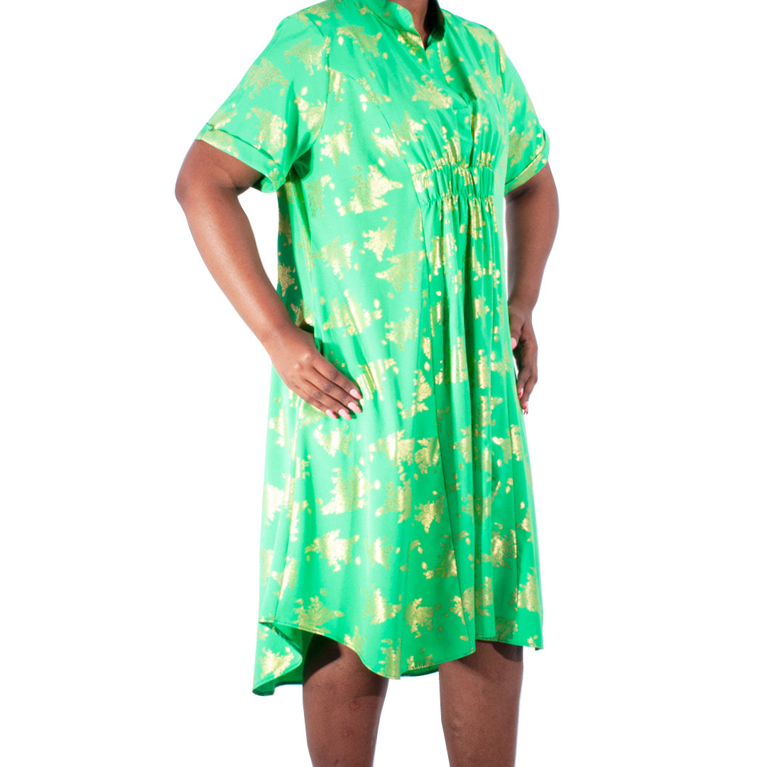 Plus Size Foil Print Tunic