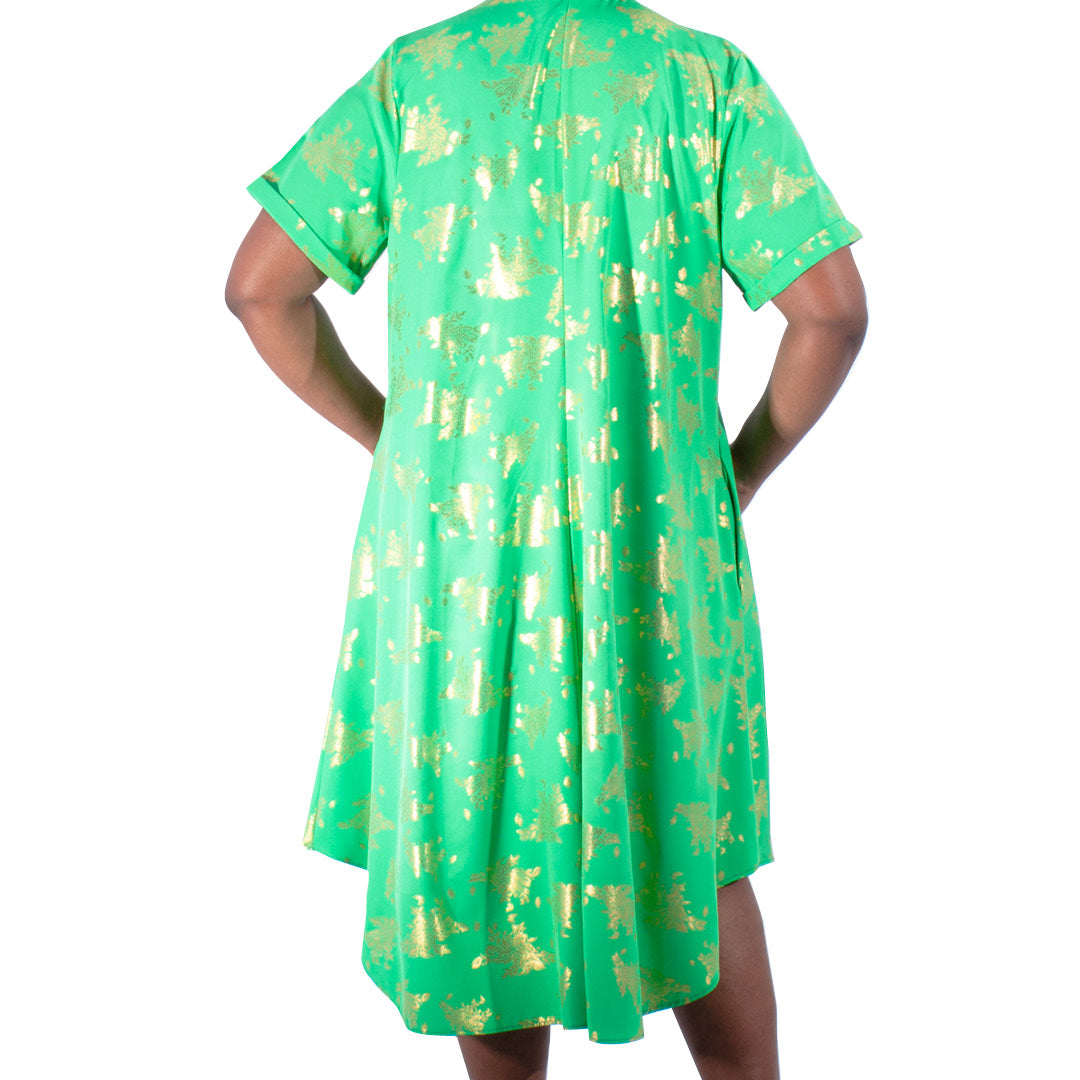 Plus Size Foil Print Tunic
