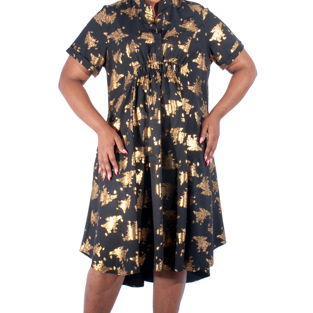 Plus Size Foil Print Tunic