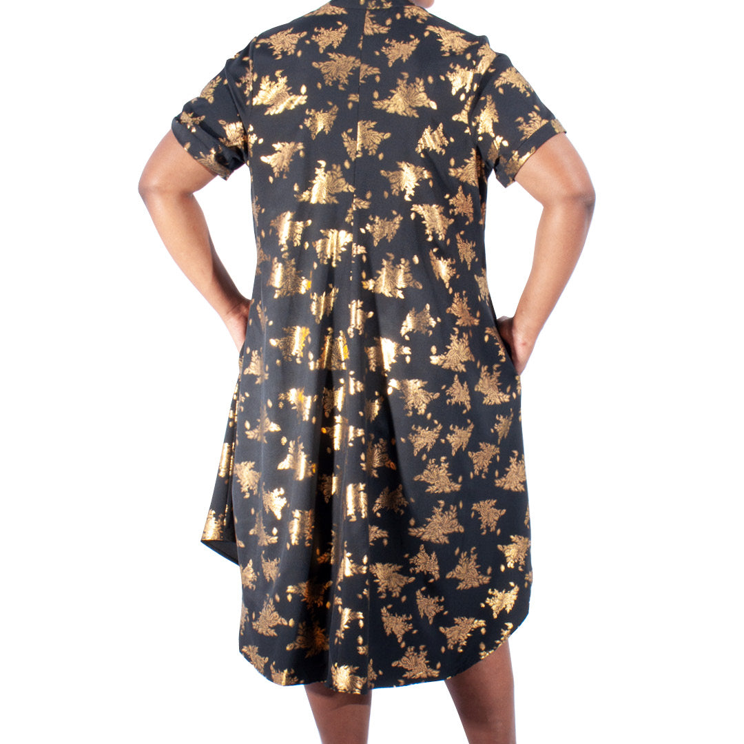Plus Size Foil Print Tunic